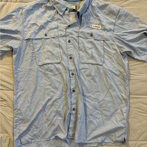 Magellan Shirt Mens XL Blue Check Plaid Button Up Fishing Vented Angler Fit